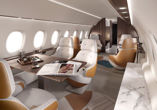 Dassault Falcon 10X Wide interior