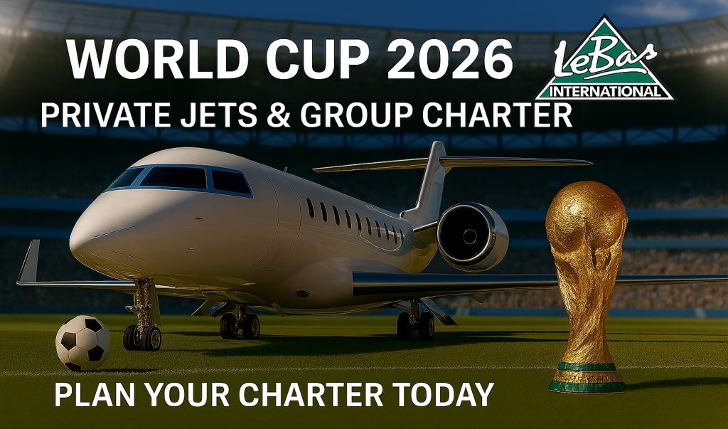 Private jets and group charter flights for World Cup 2026 travel across U.S., Canada, and Mexico